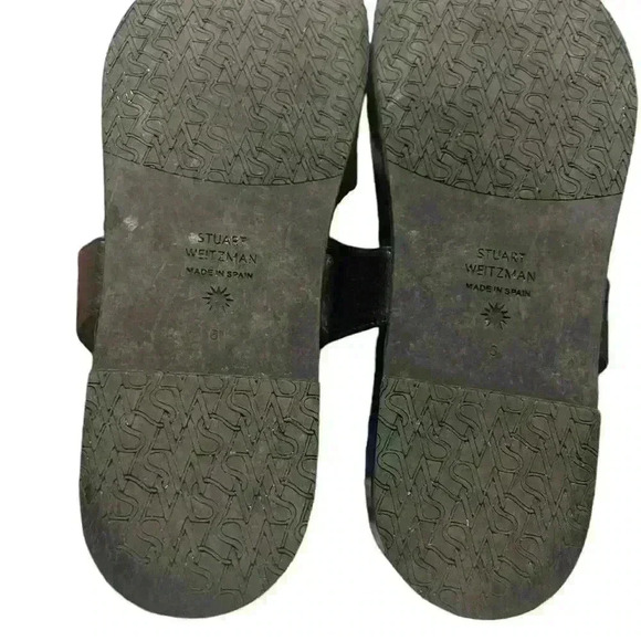 Stuart Weitzman Summer Thong Sandal Black Size 8B Retails $470 Made In Spain - Picture 7 of 8